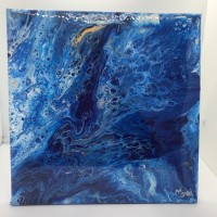 Coulage d'acrylique Bleu-Or